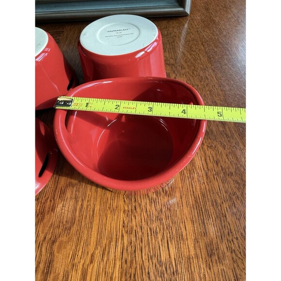 Rachel Ray SET of 4 Red Stoneware Ramekin 2 Handle 10oz Baking Dishes - Picture 6 of 7